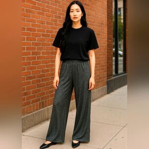 Jon & Anna Charcoal Wide-Leg Pants Size Medium Sparkly